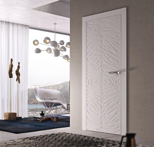 Porta da interno - Animalier Tigre - PAIL SERRAMENTI - in legno / battente / contemporanea