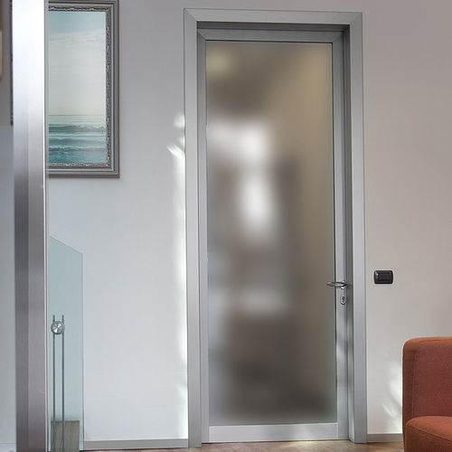 Porta da interno - PLANA AV - CIPRIANI SERRAMENTI - in alluminio / battente / vetrata
