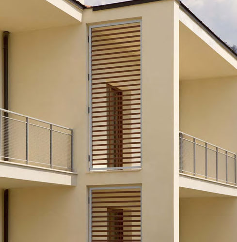 Frangisole in alluminio - CIPRIANI SERRAMENTI - in legno / per facciata / orizzontale