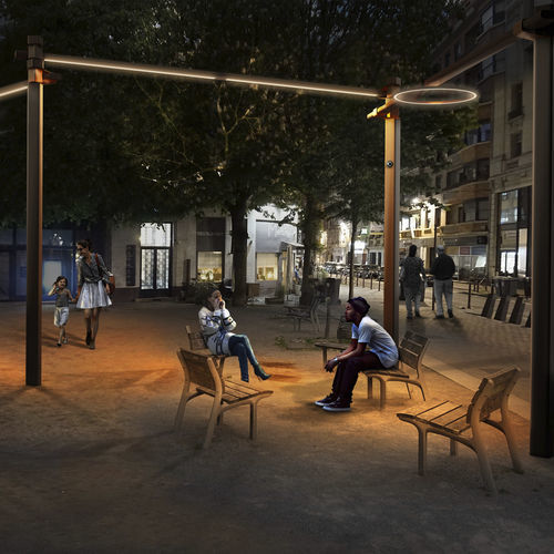 Luce con piedistallo - NIGHT LOUNGE - GROUPE RAGNI - LED / lineare / circolare