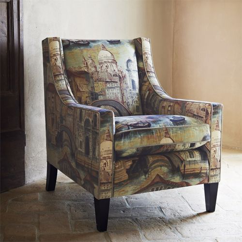 Tessuto da tappezzeria - THE GONDOLIER - Zoffany - con motivo urbano / in poliestere / in cotone