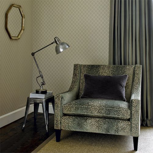 Carta da parati classica - TRELLIS - Zoffany - con motivi geometrici / aspetto tessuto / sabbia