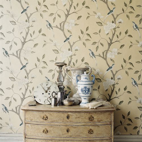 Carta da parati classica - ELEONORA - Zoffany - con motivi naturali / a fiori / aspetto tessuto