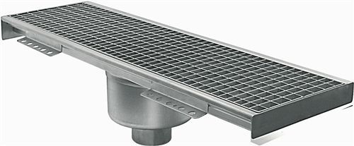 Canaletta con griglie - VGR.XXX0 SV SERIES - VERTICAL - OFFICINA MECCANICA LEONI s.r.l. - in acciaio inossidabile / per edificio ad uso pubblico / da pavimento