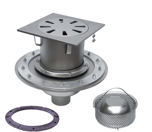 Piletta in acciaio inossidabile - P.016T - OFFICINA MECCANICA LEONI s.r.l. - per applicazioni industriali / con cestello amovibile / con scarico sifonato