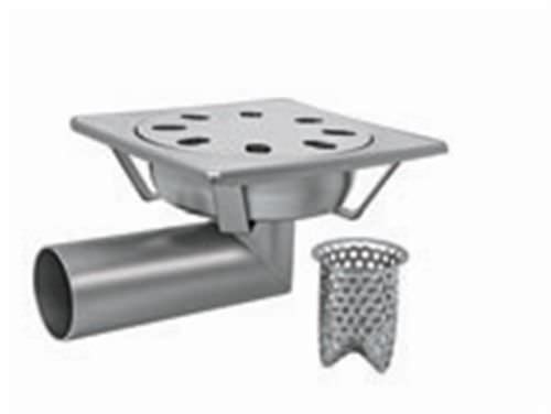 Piletta in acciaio inossidabile - P.014L - OFFICINA MECCANICA LEONI s.r.l. - per cucina / con scarico laterale / quadrata