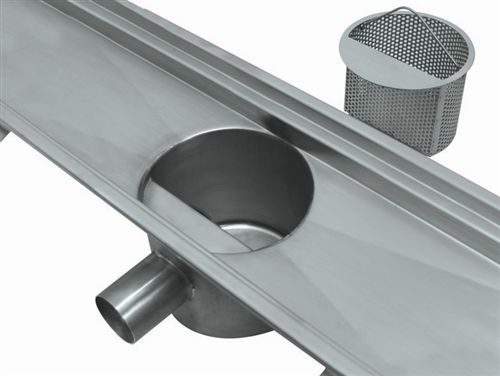 Canaletta con griglie - VGR.XXXX0 SV SERIES - HORIZONTAL - OFFICINA MECCANICA LEONI s.r.l. - in acciaio inossidabile / da pavimento
