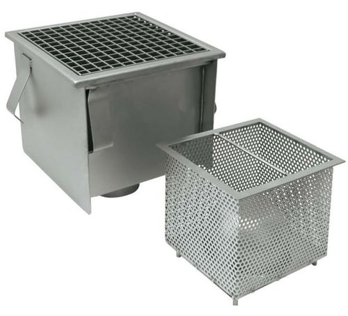 Piletta in acciaio inossidabile - OFFICINA MECCANICA LEONI s.r.l. - per cucina / con griglia / quadrata