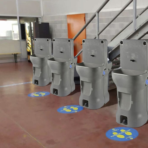 Lavandino autoportante - Aquastand - SEBACH - rettangolare / in polietilene ad alta densità HDPE / per spazio pubblico