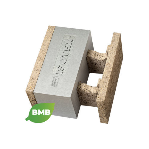 Blocco cassero in legno cemento - HDIII 44/20 - ISOTEX SRL - in Néopor® / per muro esterno o interno / isolante