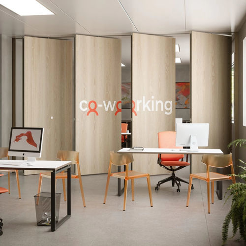 Parete pieghevole - DESIGN D70 - ESTFELLER - scorrevole impilabile / in laminato / professionale