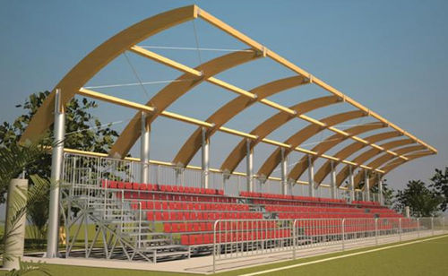 Tensostruttura padiglione - WOODARCH - WOOD SYSTEM INTERNATIONAL SRL - su ossatura in legno / ad arco / per copertura