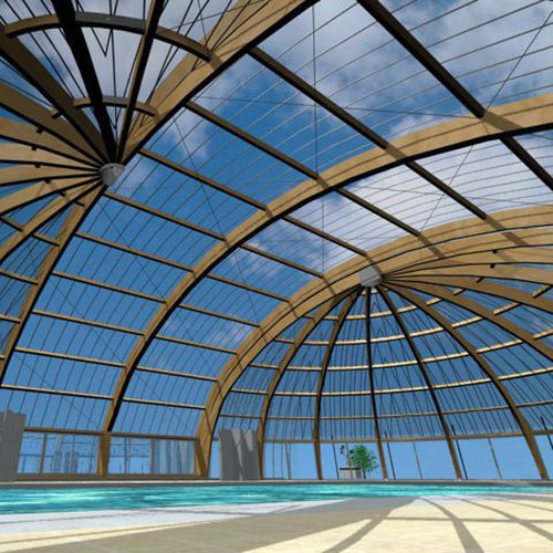 Tensostruttura ad arco - WOODARCH - WOOD SYSTEM INTERNATIONAL SRL - su ossatura in legno / per copertura / con membrana in poliestere