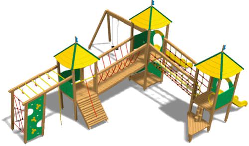 Struttura ludica per parco giochi - 015710 - LEGNOLANDIA - in legno / modulare
