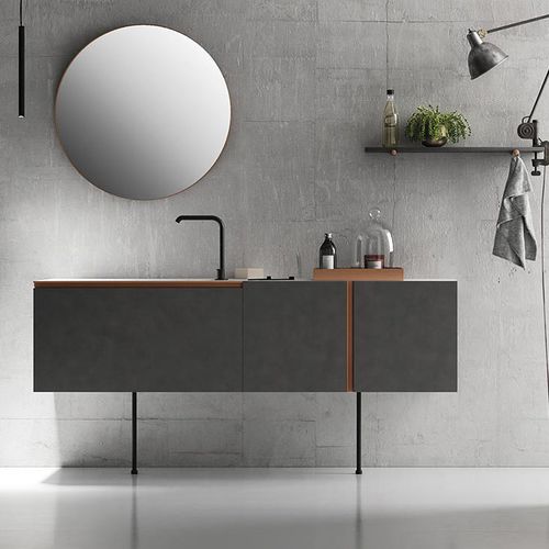 Mobile lavabo sospeso - OPERA - ALTAMAREA - da appoggio / in legno / contemporaneo