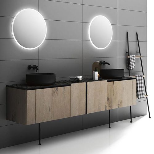 Mobile lavabo doppio - OPERA - ALTAMAREA - sospeso / da appoggio / in legno