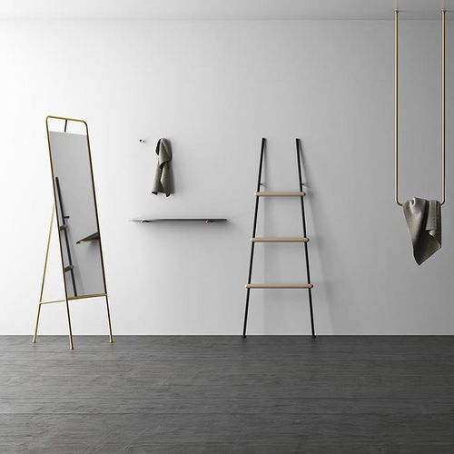 Specchio da bagno da terra - OPERA - ALTAMAREA - contemporaneo / rettangolare / in ottone