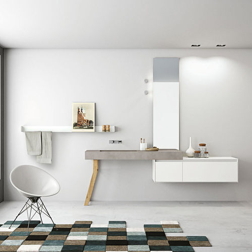 Mobile lavabo sospeso - ARIA - ALTAMAREA - in rovere / contemporaneo / con scaffale integrato