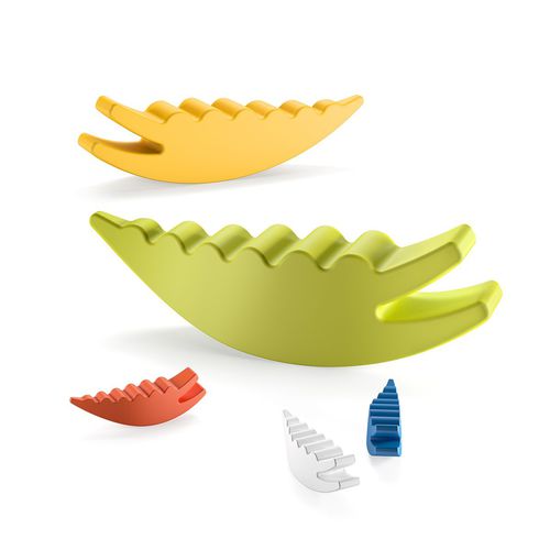 Scultura in polietilene - COCCODRILLO - PLUSt COLLECTION - da appoggio / bianca / blu