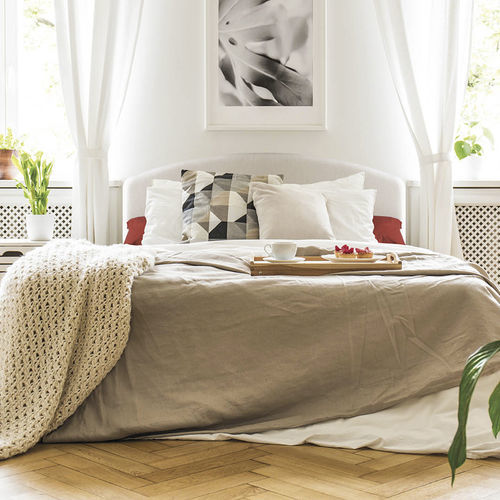 Letto matrimoniale - Domingo - Milano Bedding - contemporaneo / imbottito / con testiera