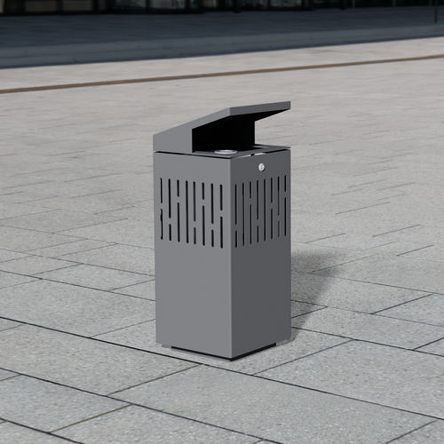 Portarifiuti pubblico - 1110 - BENKERT BÄNKE - in acciaio inox verniciato / con portacenere integrato / con coperchio