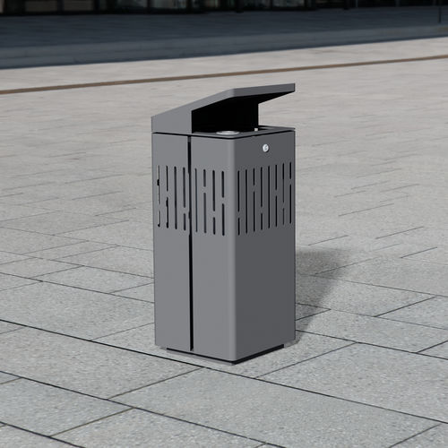 Portarifiuti pubblico - 1120 - BENKERT BÄNKE - in acciaio inox verniciato / con portacenere integrato / con coperchio