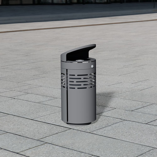 Portarifiuti pubblico - 1210 - BENKERT BÄNKE - in acciaio inox verniciato / con portacenere integrato / con coperchio