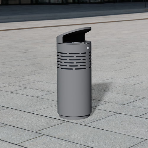 Portarifiuti pubblico - 1220 - BENKERT BÄNKE - in acciaio inox verniciato / con portacenere integrato / con coperchio