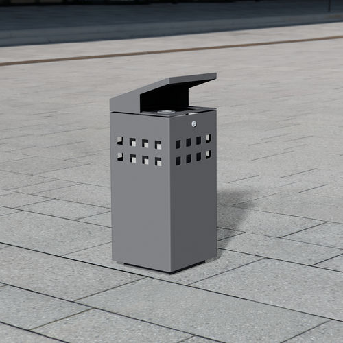 Portarifiuti pubblico - 1310 - BENKERT BÄNKE - in acciaio inox verniciato / con portacenere integrato / con coperchio