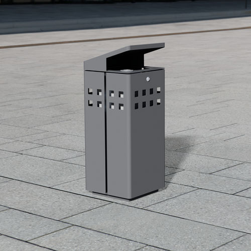 Portarifiuti pubblico - 1320 - BENKERT BÄNKE - in acciaio inox verniciato / con portacenere integrato / con coperchio