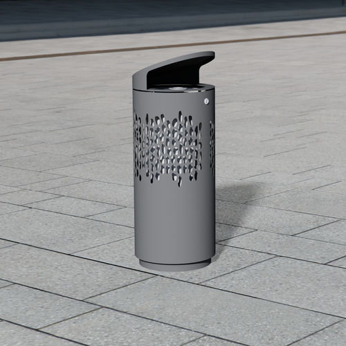 Portarifiuti pubblico - 1420 - BENKERT BÄNKE - in acciaio inox verniciato / con portacenere integrato / con coperchio