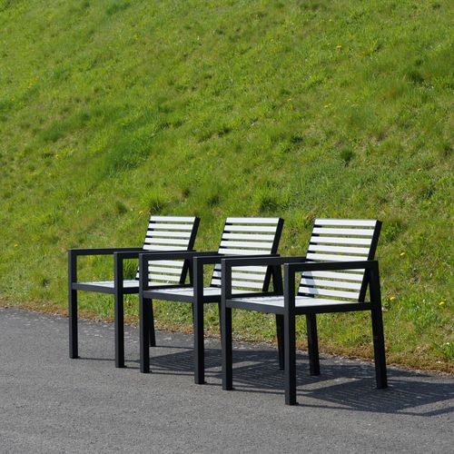 Sedia contemporanea - COMFONY 10 - BENKERT BÄNKE - da esterno / in alluminio termolaccato / con supporto in acciaio inossidabile laccato