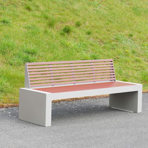 Panca per spazi pubblici contemporanea - COMFONY 40 - BENKERT BÄNKE - in acciaio con rivestimento a polvere / in alluminio / in PET