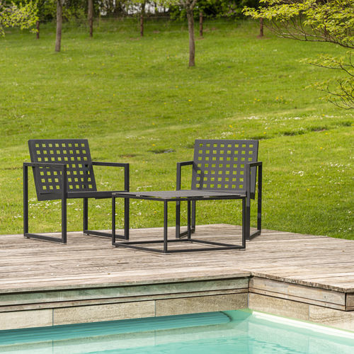 Set lounge da giardino contemporaneo - CHALIDOR 600 S - BENKERT BÄNKE - in acciaio inossidabile / per uso residenziale / professionale