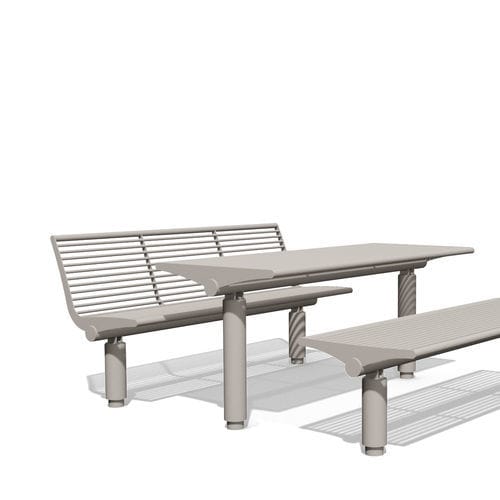 Tavolo da picnic contemporaneo - SIARDO 400R  - BENKERT BÄNKE - in acciaio inossidabile / rettangolare / professionale