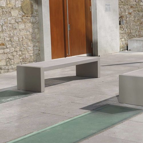 Panca per spazi pubblici in acciaio inossidabile - SICORUM M700 - BENKERT BÄNKE - senza schienale / senza braccioli / fatta a mano