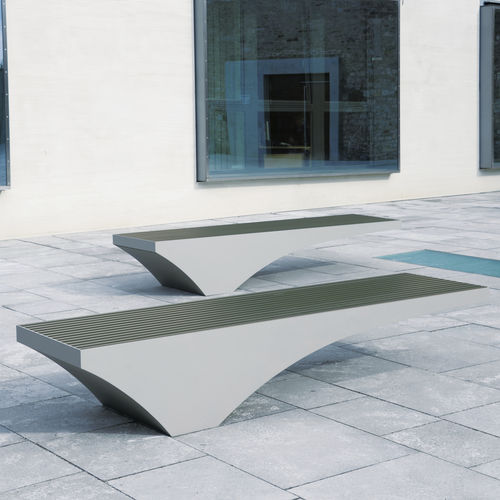 Panca per spazi pubblici design originale - COMFONY 50 - BENKERT BÄNKE - in acciaio con rivestimento a polvere / in alluminio / in PET
