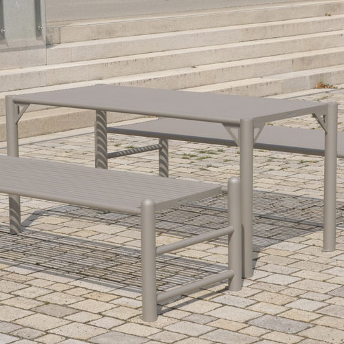 Tavolo contemporaneo - SIARDO 130R - BENKERT BÄNKE - in acciaio inox verniciato / con supporto in acciaio inossidabile laccato / rettangolare