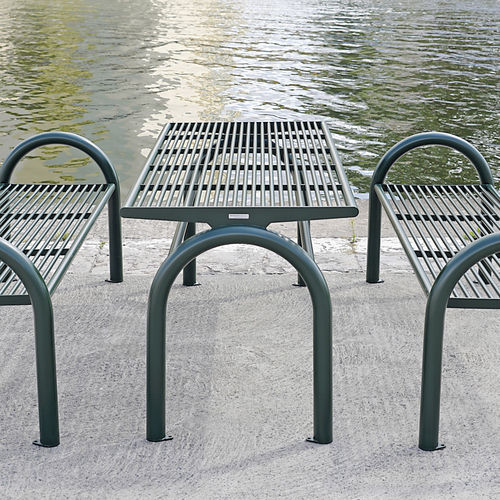 Tavolo da picnic contemporaneo - SIARDO 150R - BENKERT BÄNKE - in acciaio inossidabile / rettangolare / professionale
