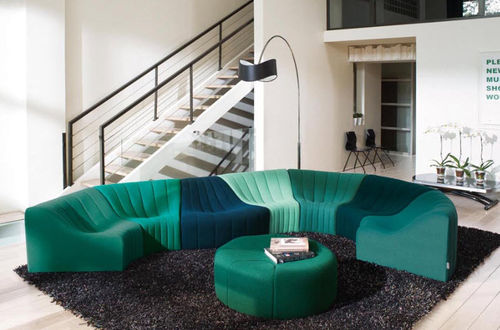 Divano modulare - CHROMATIQUE - steiner - design originale / in tessuto / blu