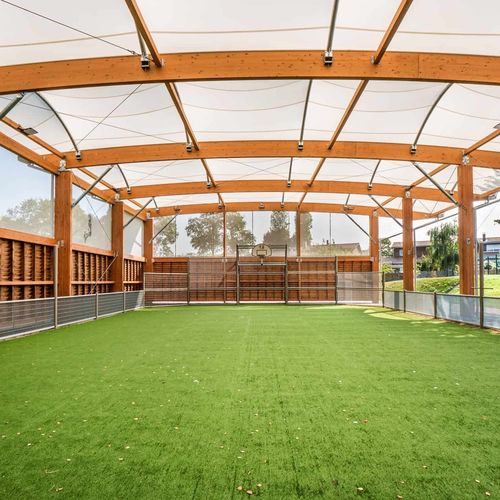 Tensostruttura su ossatura in legno - VERSONNEX - SMC2 - per copertura / con membrana in PVC / per campo sportivo