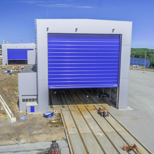 Porta industriale per cantiere navale - Champion Door - a libro / in tessuto / a prova di vento
