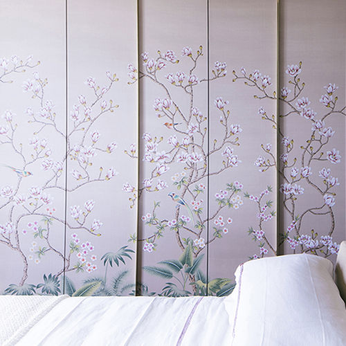 Carta da parati orientale - WILD MAGNOLIA BUSH - Misha wallcoverings - in seta / con motivi floreali / motivi cinesi