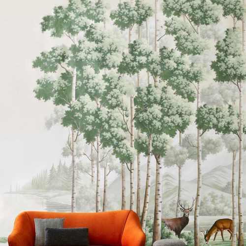 Carta da parati classica - THE AMBER ROUTE - Misha wallcoverings - in seta / con motivi naturali / con scene