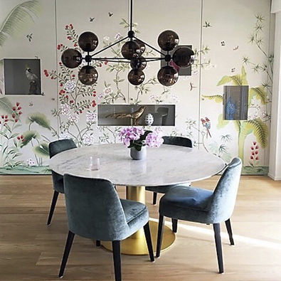 Carta da parati orientale - ESPERANTO - Misha wallcoverings - in seta / con motivi floreali / motivi cinesi