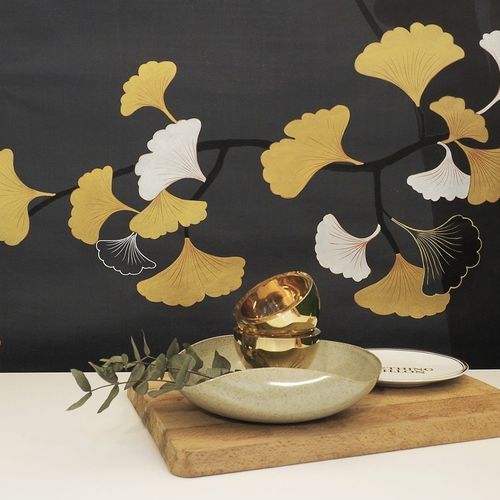 Carta da parati orientale - GINKGO - Misha wallcoverings - in seta / con motivi floreali / motivi cinesi