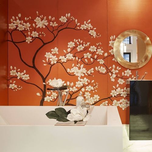 Carta da parati orientale - MAGNOLIA TREE - Misha wallcoverings - in seta / con motivi floreali / motivi cinesi