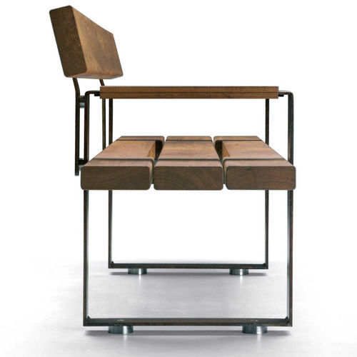 Panca per spazi pubblici contemporanea - BULL - METALCO - in legno di latifoglie / in larice / in acciaio inossidabile