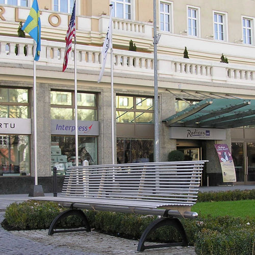 Panca per spazi pubblici contemporanea - LIBRE - METALCO - in acciaio con rivestimento a polvere / in acciaio inossidabile / in alluminio
