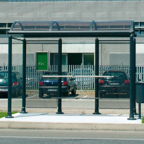 Pensilina per fermata d'autobus in vetro temprato - PARTNERS - METALCO - in acciaio inossidabile / in acciaio con rivestimento a polvere / in alluminio estruso